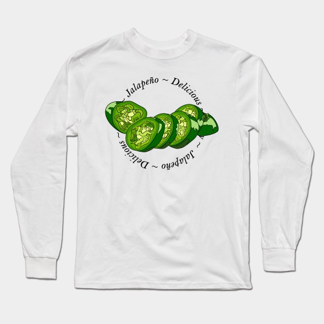 Chilli pepper sticker set habanero jalapeno carolina reaper fatalii Long Sleeve T-Shirt by MojoCoffeeTime